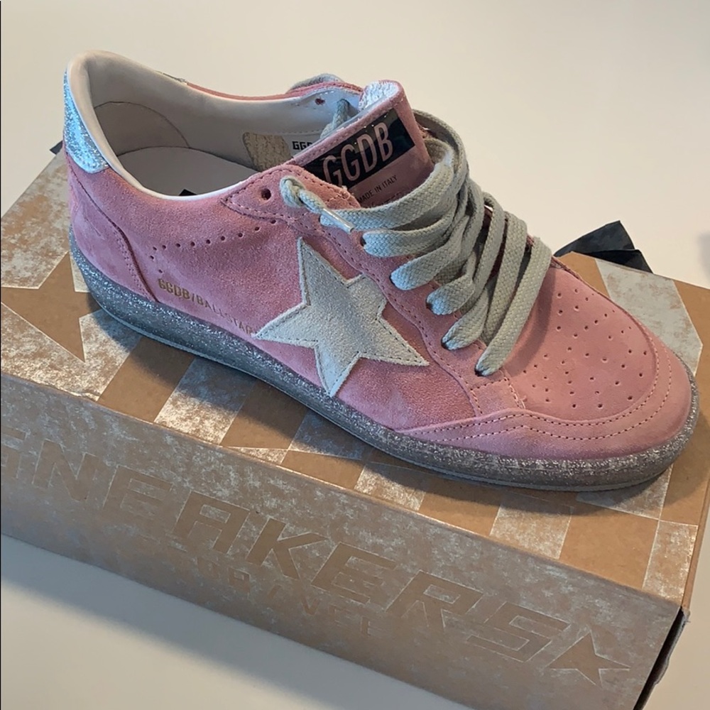 Golden Goose Ball Star Pink-Silver Glitter